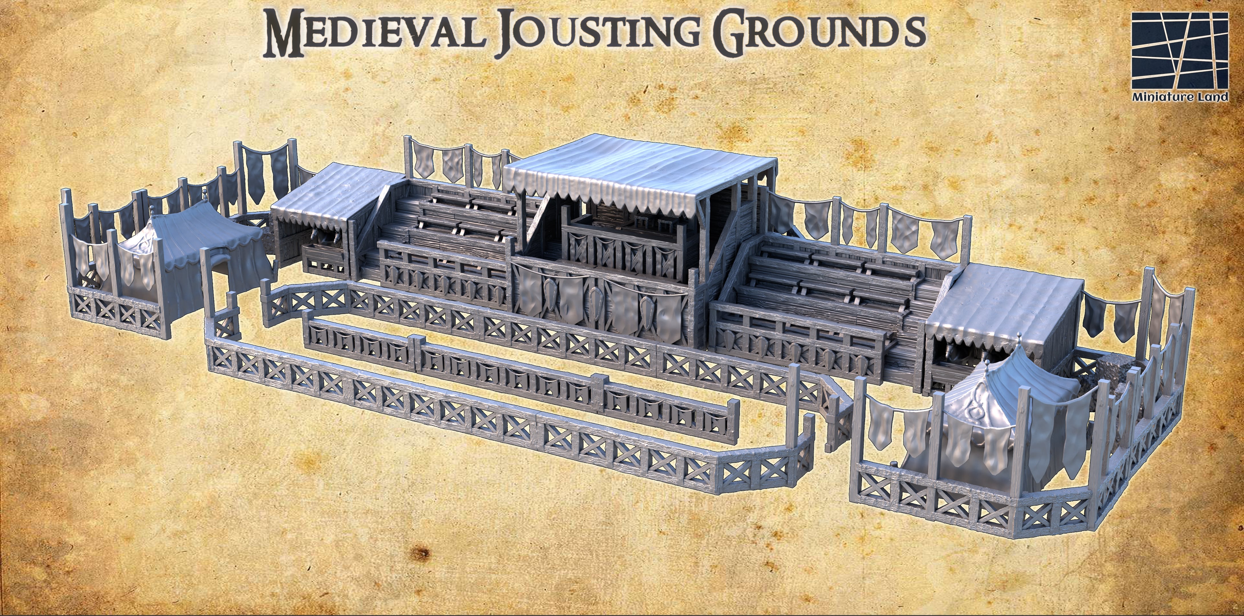 Medieval Jousting Grounds - Tabletop Terrain - 28 MM